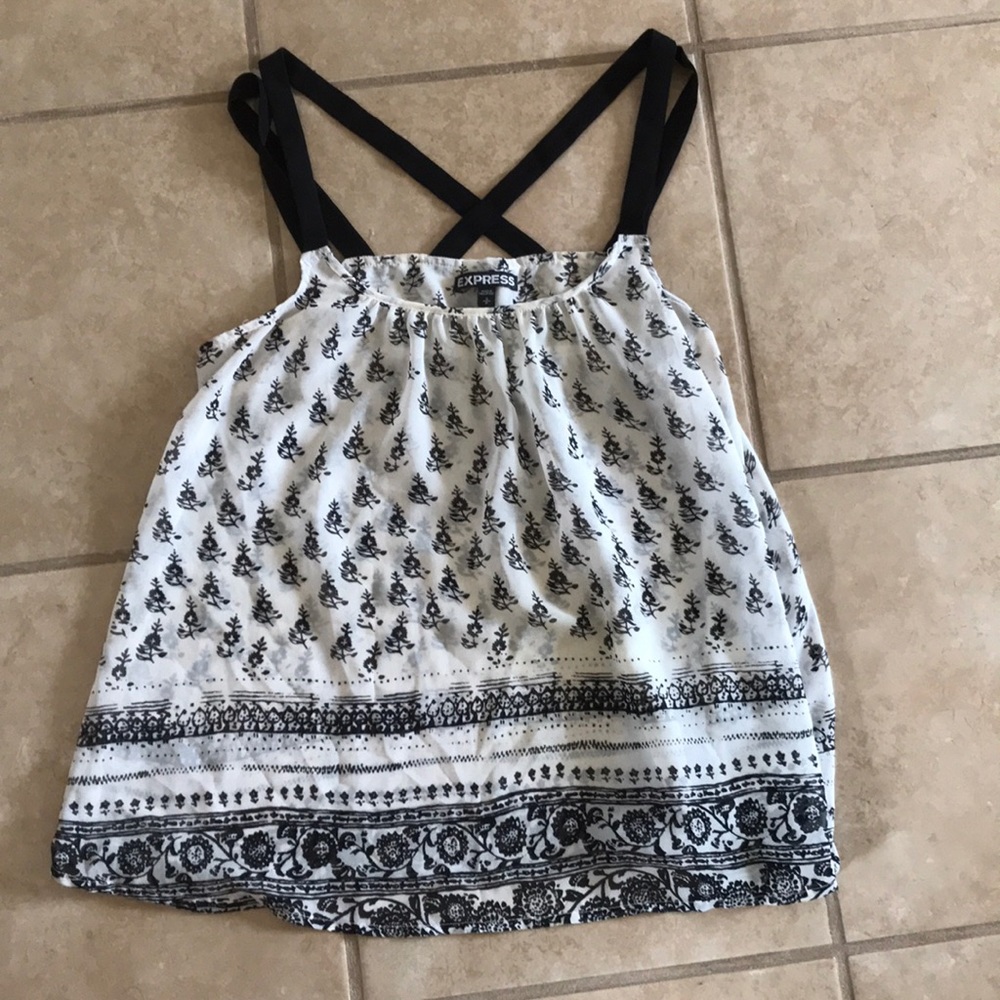 Express Black & White Design Tank Top